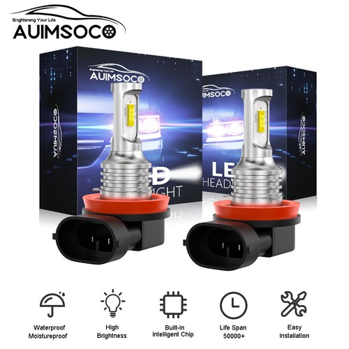 H11 LED Headlight Kit - 6-Sided COB Bulbs - 6500K White - 42000LM - For Cars, Trucks, Motorcycles