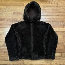 Issey Miyake Faux Fur Brown Zip Up Jacket Size 2 Small Women