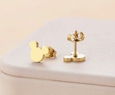 Ohrstecker Ohrringe Micky Maus Form goldfarbig NEU
