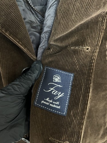 Fay Double Coat Mens Size XL Velvet Button Jacket With Lining Vintage - Picture 10 of 21