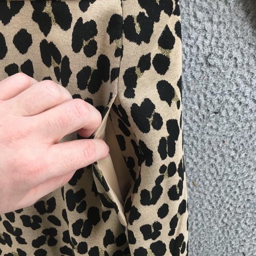Kate Spade Forest Feline Jacquard Dress Womens 2 Beige Long Sleeve Crew Neck - Picture 5 of 14