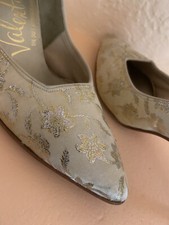Vintage Valentines Pumps. Gold And Silver Floral Pattern. Circa 1960  s Shoes.
