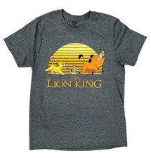 The Lion King T-Shirt Gray Women  s Medium M Disney Simba Timon Pumbaa