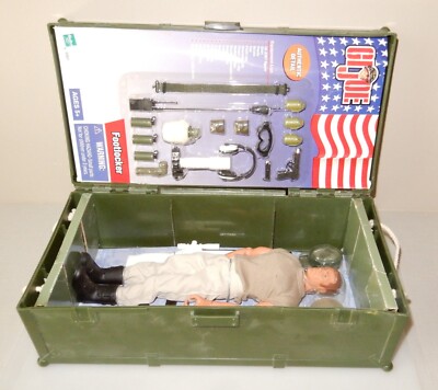 Vtg 2001 GI JOE Footlocker with Sniper Gear; Joe + Gear are