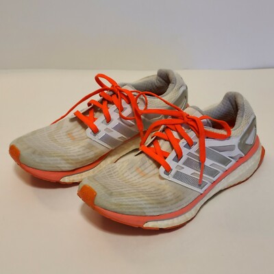 ADIDAS Women's White Gray Melon Energy Boost Running Shoes Sneakers Size 9 GUC