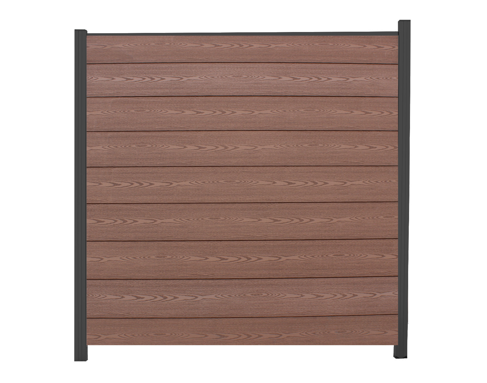 WPC Sichtschutz Steck Zaun Paneel Brett Redwood Braun System 183,6 x 21