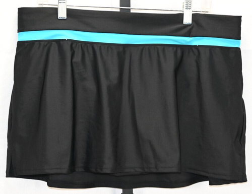 Zero Xposur Black Pullon Swim Skirt With Attached Bikini Bottom Size XL NWOT