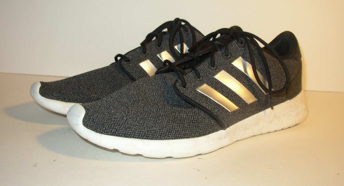 Adidas QT Racer Womens Size 10 G54660 Black Silver Running Shoes Sneakers