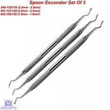 Dental Spoon Excavator 840,841,842 Tooth Cavity Restorative Instruments Set Of 3