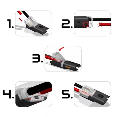 ★230V Stecker Buchse 2-Polig 0,75mm² - 2,00mm² Kabelverbindung Schnellverbinder★ - Afbeelding 7 van 13