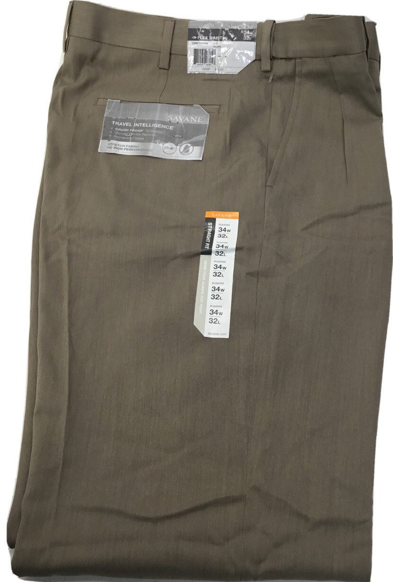 Savane Men's Flex Waist Stretch Travel Intelligence,Taupe, Size Savane Men's Flex Waist Stretch Travel Intelligence,Taupe, Size