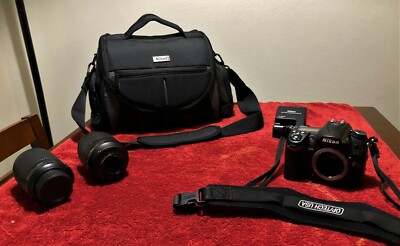 Nikon D7000 16.2 MP Digital Camera - Black with 18-105mm and 55-200mm lenses