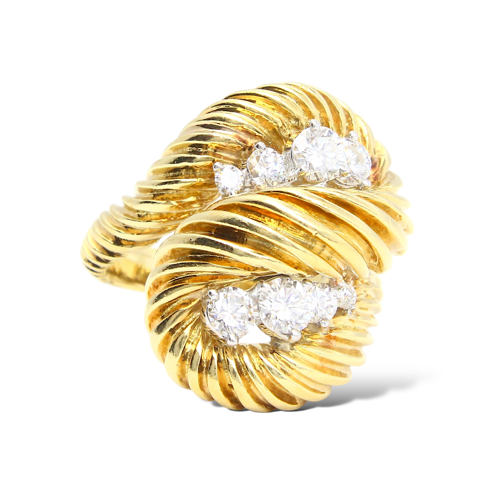 KURT WAYNE Bypass Shrimp Gold Diamond 1.65ct Ribb… - image 1