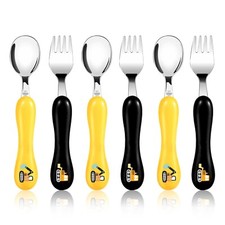 Lehoo Castle Toddler Fork and Spoon, 6pcs Toddler Utensils Kids Silverware, S...