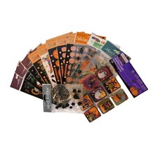 Halloween Scrapbook Stickers Lot of 13 Spiders Pumpkins Ghosts Scarecrows Group1