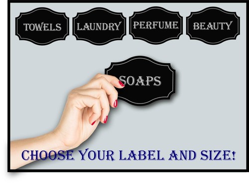 Bathroom Label Decal Sticker Bath Jar Soaps Wash Room Beauty Home Decor Laundry - Picture 2 of 10