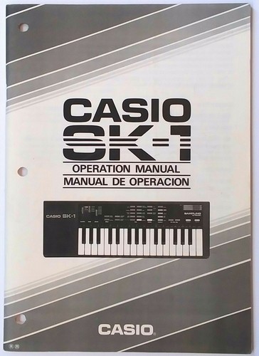 Casio SK-1 Sampler Keyboard Original Owner's Manual / Operating Book.