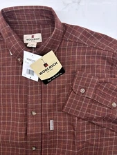 Woolrich Cadwell Shirt Flannel Button Down Front Up Plaid Check Mens Medium