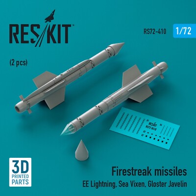 Firestreak missiles 2pcs EE Lightning, Sea Vixen, Gloster Javelin 1:72 RS72-0410