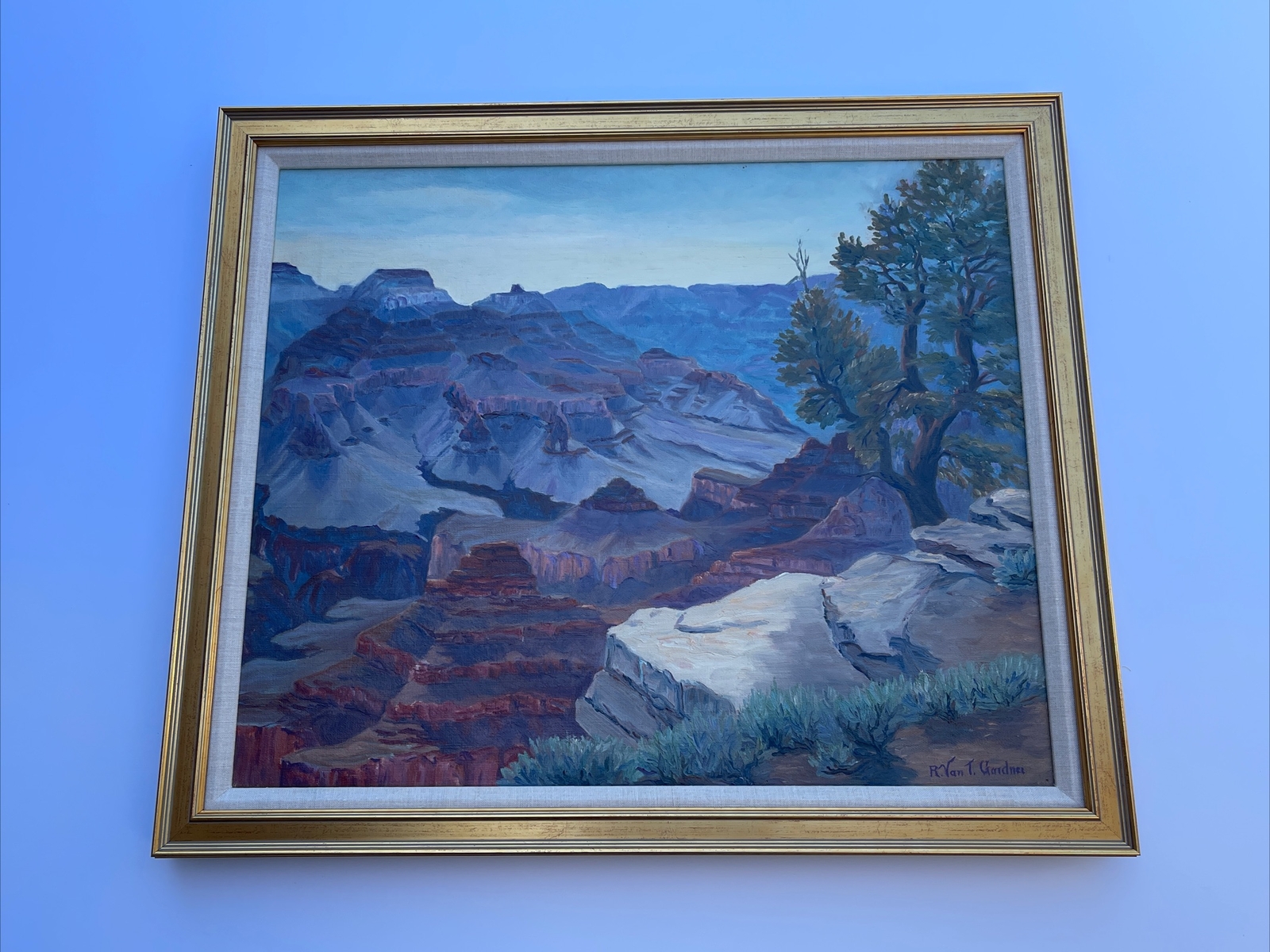 ANTIQUE LANDSCAPE PAINTING AMERICAN PLEIN AIR GRAND CANYON 1930 YAVAPAI ...