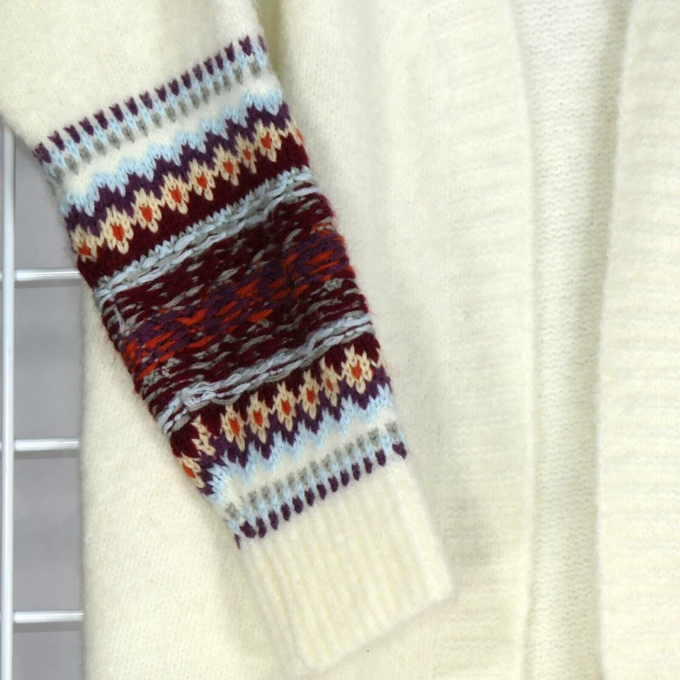 Cárdigan suéter Adora marfil crema para mujer talla S mezcla de alpaca detalle de brazo suave Foto 4 de 4