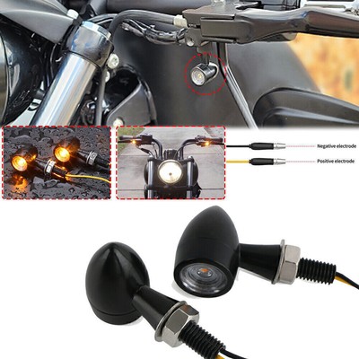 2x Universal Motorrad LED Blinker mit Mini Blinker 12V E24 TÜV E-geprüft Schwarz