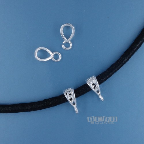 Conector de fianza colgante de pergamino de filigrana de plata esterlina sólida con bucle abierto - Imagen 2 de 10