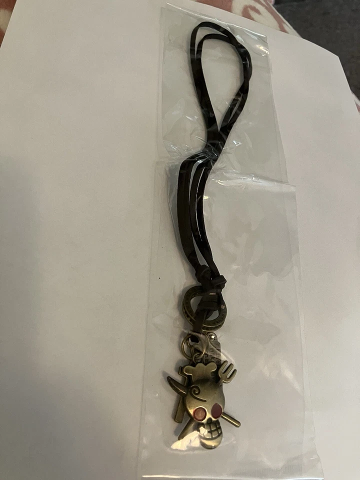 骷髅/红色眼睛复古锡吊坠小饰品/皮革 #45 — 第 2/4 张图片