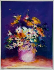 Ed Handelman ORIGINAL Acrylic "Painting in the Park" SIGNED 30" x 36" Framed