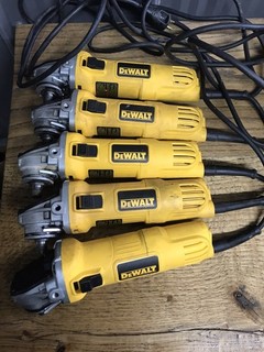 PACK DE 5 AMOLADORAS CON CABLE DEWALT DWE4011 SOLO LOTE PARA PIEZAS O REPARACIÓN