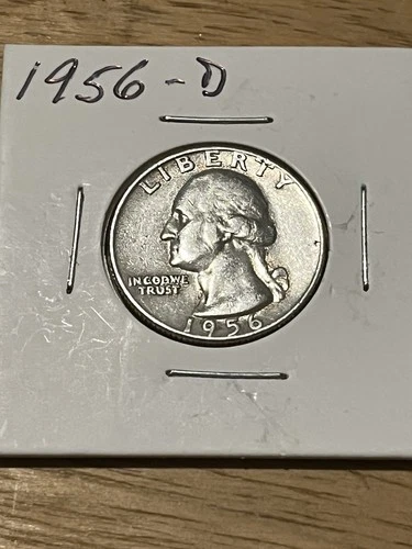 Beautiful 1956 - D Washington 90% Silver Quarter Denver Mint Good Looking Coin