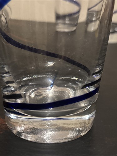 Set 4 Bicchieri Pier 1 Imports Swirline Blu Cobalto Bicchieri Highball Glasses - Foto 7 di 12