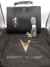 Vanessa Williams Posh Black Satchel Handbag Purse Inc Dust Bag New With Tags