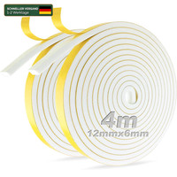Moosgummi Selbstklebend Dichtungsband 12Mm X 6Mm Schaumstoff 2 Rollen 4M Lang