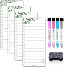 Erase List Board for Fridge Magnetic, Refrigerator to Do List White Board Set