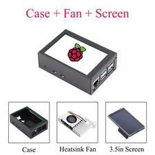 Metal Protective Case with 3.5in Screen and Cooling Fan for Raspberry Pi 5