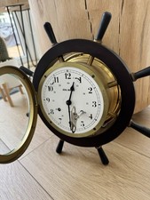 Vintage Schatz Royal Mariner Brass 8-day Ship's Wheel Clock. Made In Germany