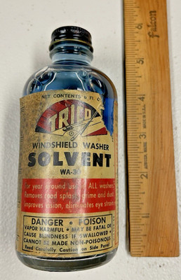 NOS NEW OLD STOCK  VINTAGE TRICO WINDSHIELD WASHER SOLVENT  GLASS BOTTLE  WA-30