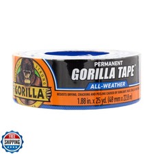 Gorilla All Weather Duct Tape, Black, 1.88" x 25 yd Pack of 1 - UV and Temp