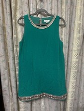 Hayden Los Angeles Green Boho Shift Dress Lined Size Large NWOT