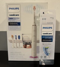  NEW PHILIPS SONICARE DIAMOND CLEAN 9400 RECHARGEABLE TOOTHBRUSH WHITE/ROSE GOLD