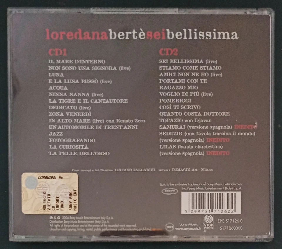LOREDANA BERTÈ Sei Bellissima 2 CD ::: COME NUOVO ::: Epic - Immagine 2 di 2