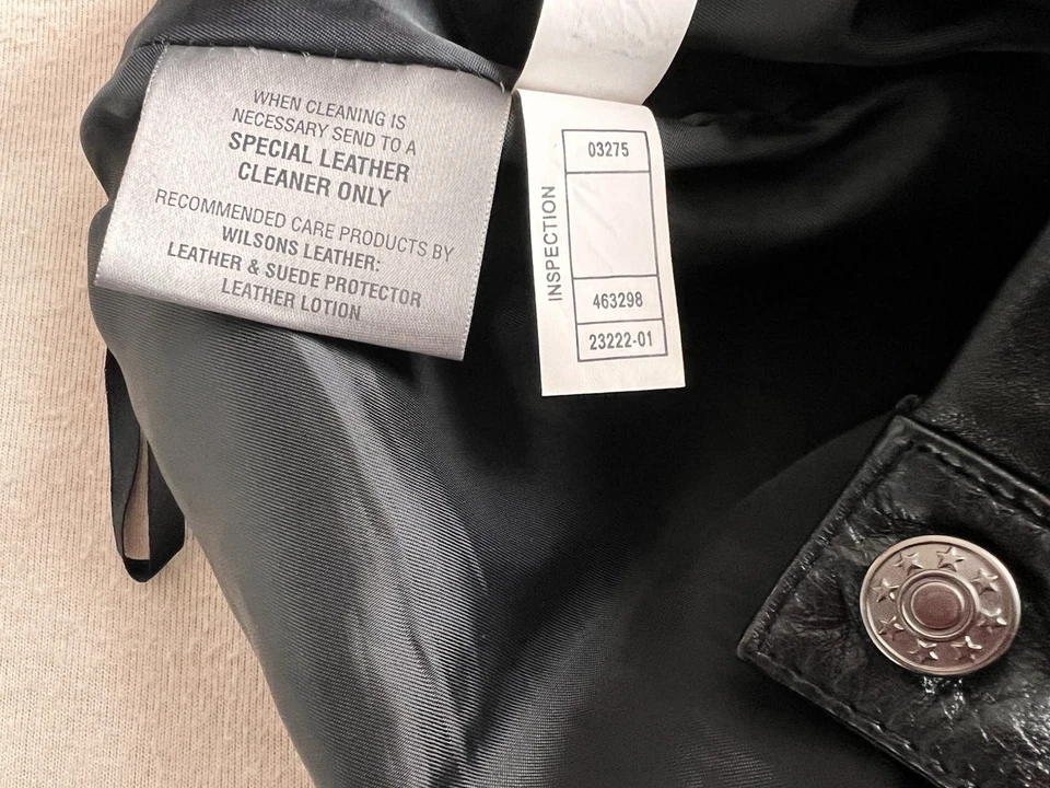 Wilsons Maxima Leather Pants Women's Size 4 Black Moto Bootcut Lined Y2K - Image 4 of 4