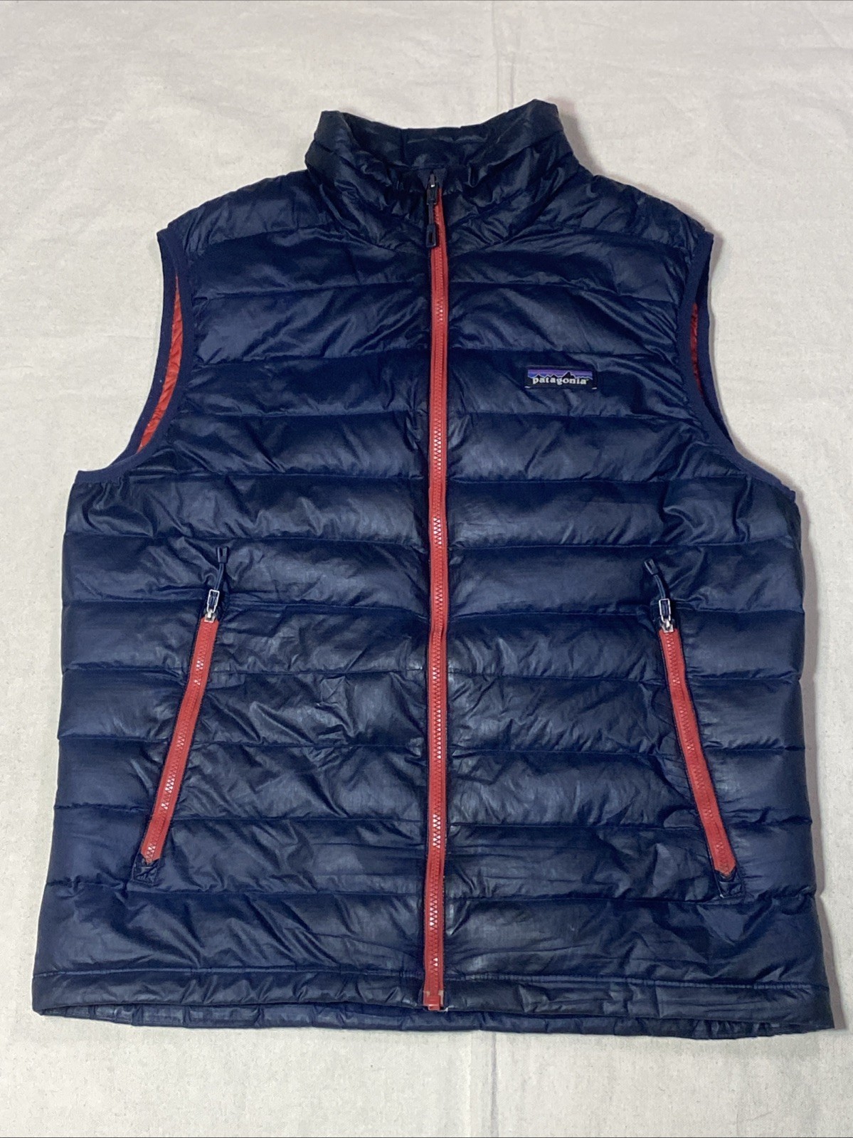 Patagonia Men's Blue Quilted Down Insulated Puffer Vest with Logo-image