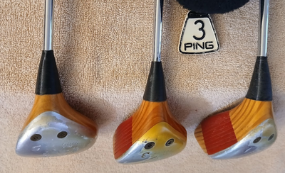 TZ GOLF - VINTAGE EXTREMELY RARE Ping Zing #1, #3, #5, BLONDE Wood