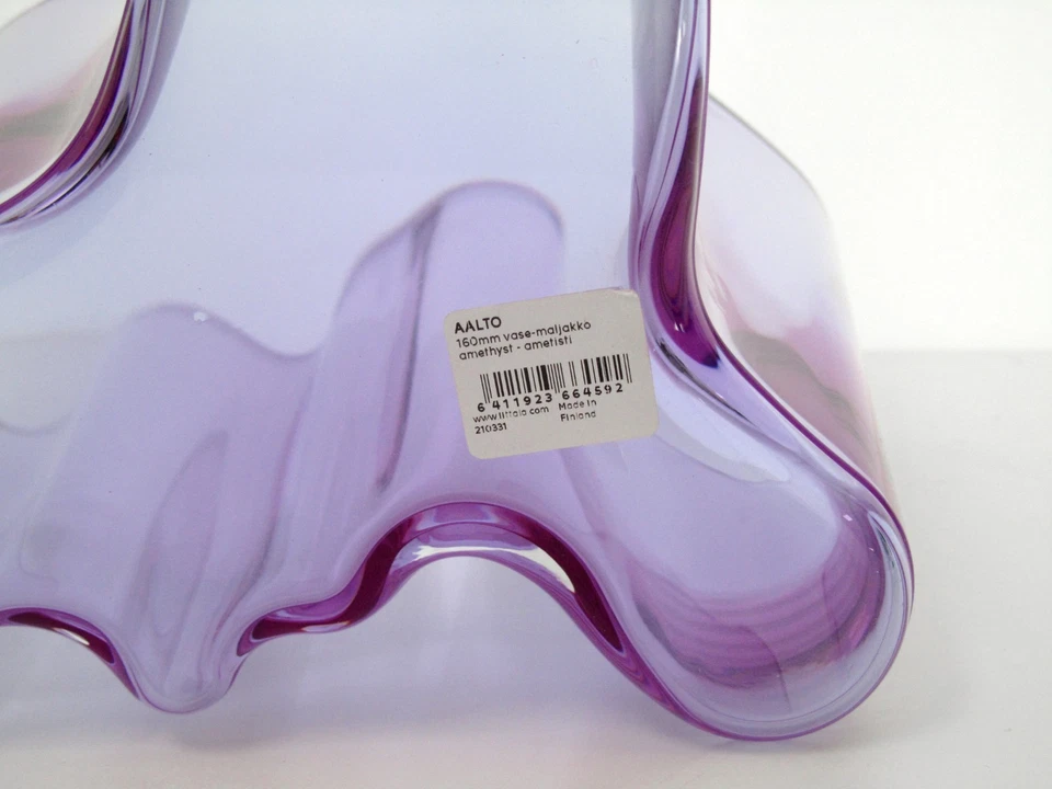 GLAS Vase ALVAR AALTO ... SAVOY Amethyst ... Iittala Finnland 16 cm - Bild 4 von 4