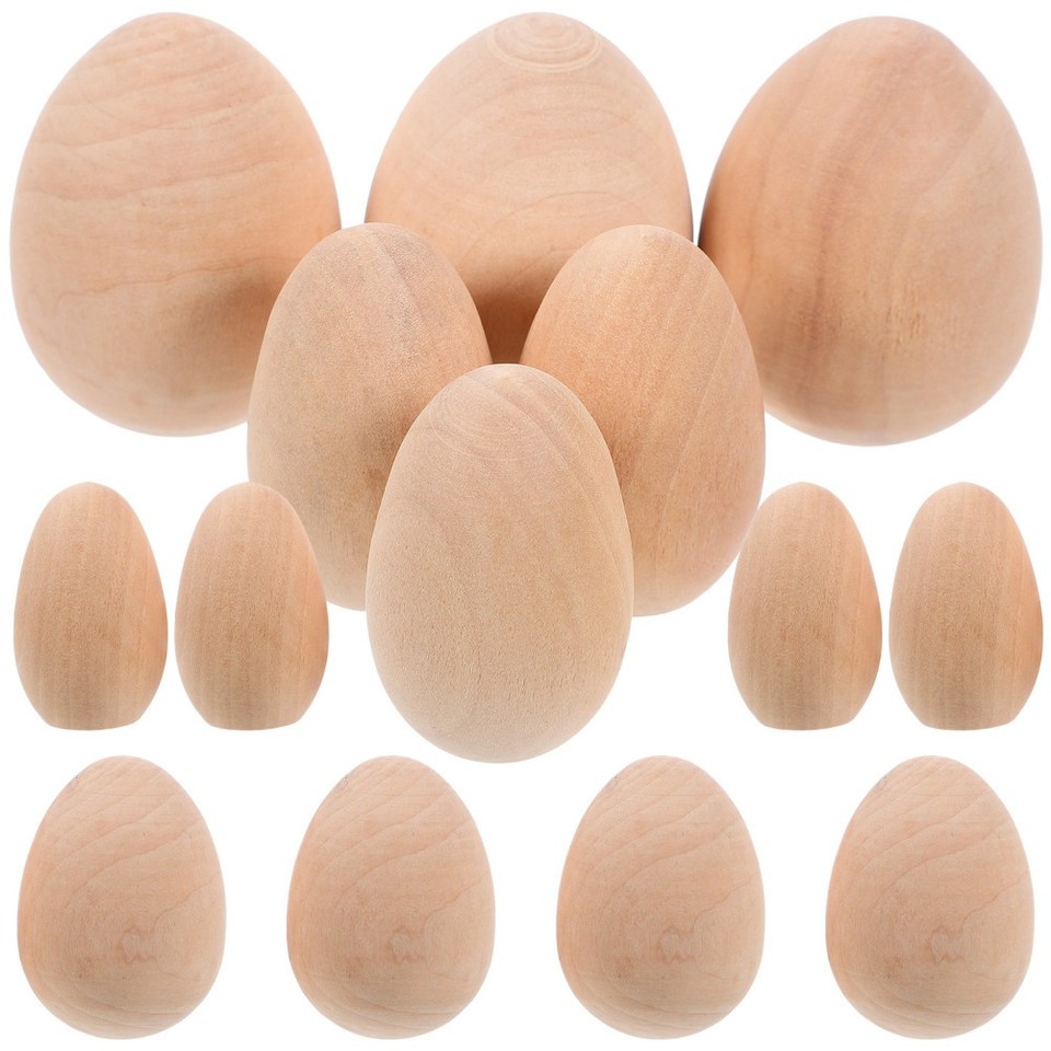 20pcs Artificial Eggs DIY Wood Eggs Fake Eggs Artificial Chicken Egg ...