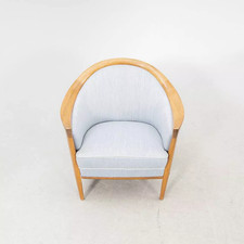 Fauteuil vintage scandinave bleu ciel – Bertil Fridhagen – années 60