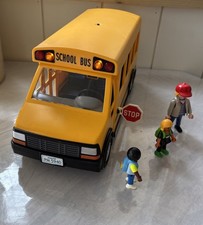 PLAYMOBIL 5940 School Bus w/ Working Lights, Driver, 3 Students,  Accessories