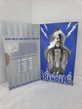 Futurama Bright 'N' Shiny BENDER Wind-Up Tin Toy Rocket USA New In Box